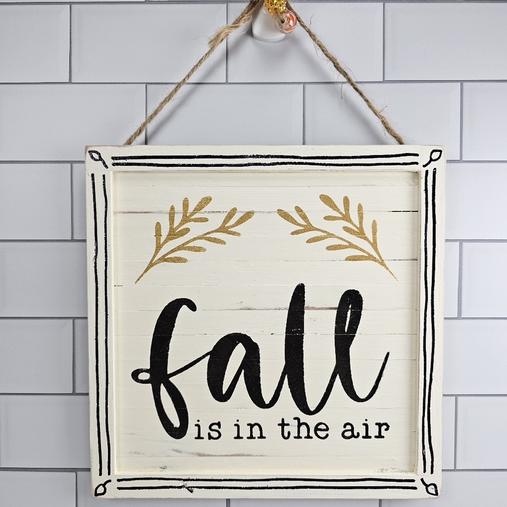 Fall Is In The Air, wooden sign with hanger